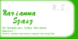 marianna szasz business card
