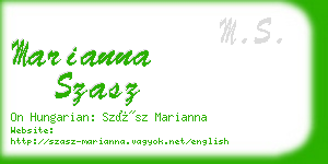 marianna szasz business card